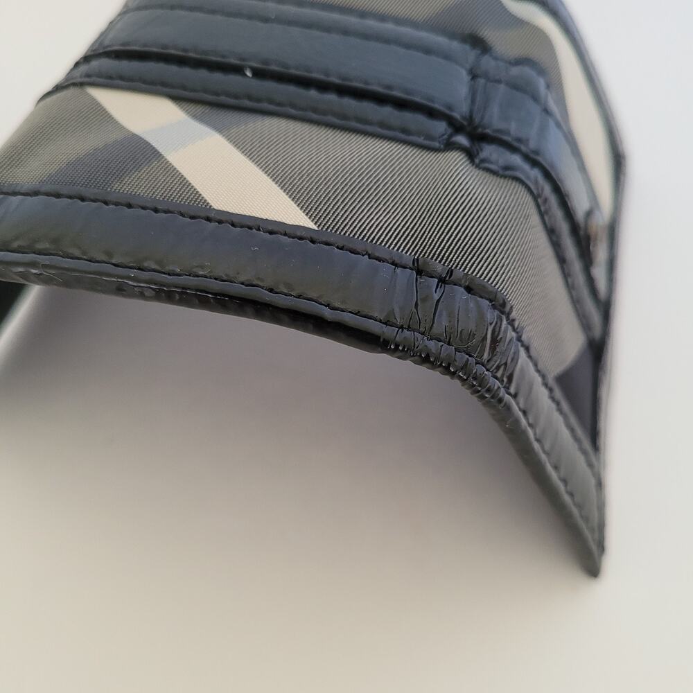 Burrbery Key Hooks Holder Case Wallet Logo Black Gray Check Trifold Designer - Picture 9 of 9